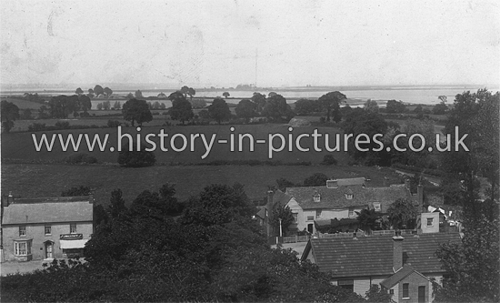 N E View from the tower of St Michael's Church, Kirby-le-Soken, Essex. c.1909
